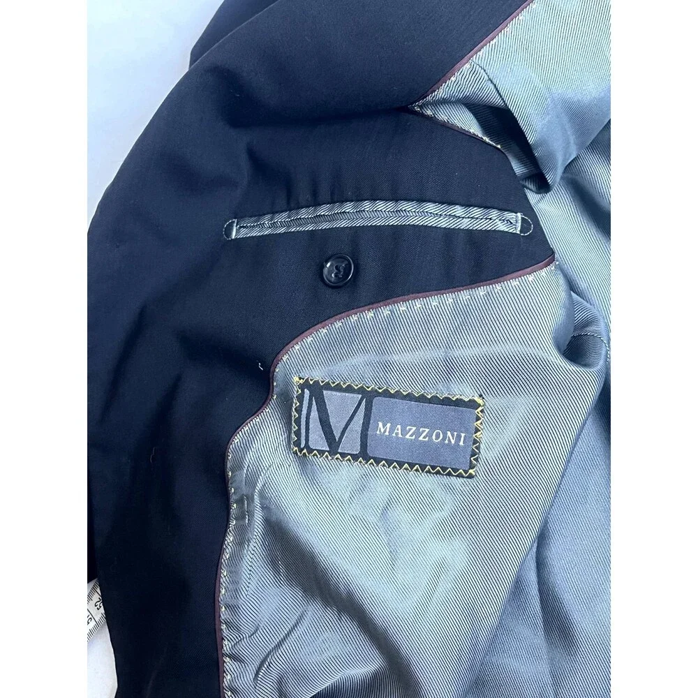 Mazzoni Lana Lux 100% Merino Wool Blazer Jacket sz 44S Career Office Sport Coat